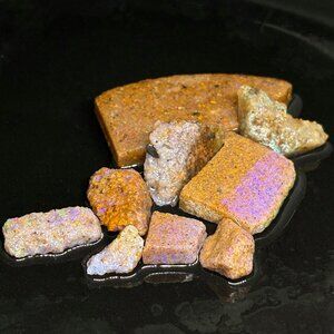 Rough Louisiana Hidden Sandstone Fire Opal Parcel With Bright Color Bars